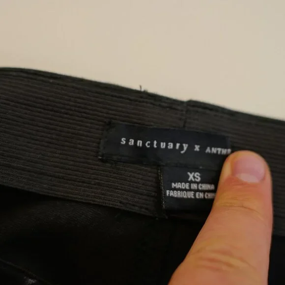 Sanctuary x Anthropologie Gray Black Brown Plaid Dress Pants XS 27 / 27.5 Polyes - Picture 5 of 8